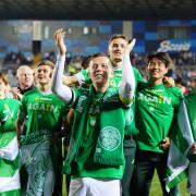 Callum McGregor leads the Celtic celebrations