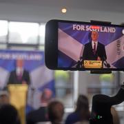 John Swinney spoke at the SNP campaign launch