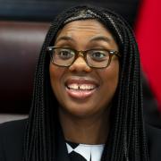 Kemi Badenoch pictured at a trade summit with Turkey in London
