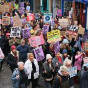 Women gathered in Edinburgh on Saturday for the march