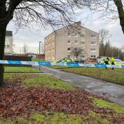 A large cordon was in place yesterday