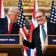 Keir Starmer and Donald Trump during a press conference at Chequers in Buckinghamshire last year