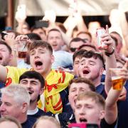 File photo dated 23/06/24 of Scotland fans at the BAaD in Glasgow watching the UEFA Euro 2024 Group A match between Scotland and Hungary