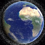 Satellites and space junk orbit the Earth