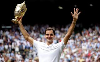 Roger Federer with the trophy after beating Marin Cilic in the 2017 Wimbledon final