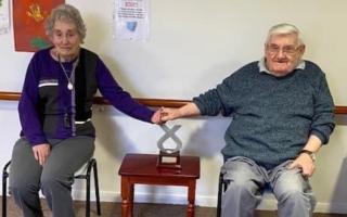 John and Margaret Stewart following receipt of the lifetime achievement award from the SNP