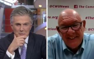BBC News presenter Tim Willcox (left) and CWU general secretary Dave Ward (right)