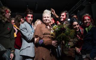 Vivienne Westwood walks the runway after her Red Label show in 2015