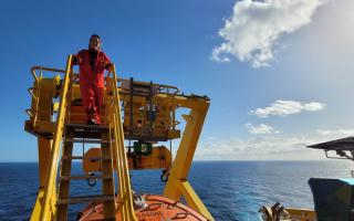Greenpeace activist Imogen Michel on board the White Marlin