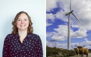 Karen Anne Hutton and the Hill of Towie wind farm in Moray, a project on which she worked