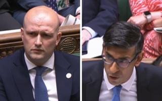 Stephen Flynn reacts as Rishi Sunak hits out at the Scottish Government when challenged on the 'cost of greed crisis'