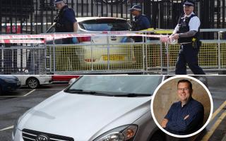 Jonny McFarlane's car smashed into the gates of Downing Street