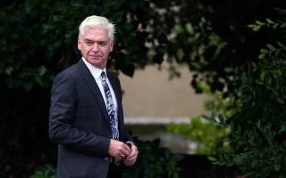 Phillip Schofield arriving at St Michael's church, Heckfield in Hampshire, for the wedding of Anthony McPartlin to Anne-Marie Corbett. Ant is one half of the entertainment duo Ant and Dec. Picture date: Saturday August 7, 2021..