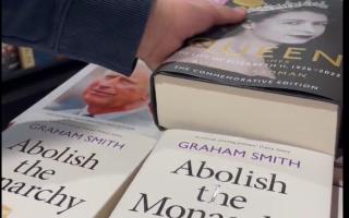 Copies of Abolish the Monarchy were covered up by royalists in a bookshop