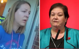 Child murderer Lucy Letby (left) was used in an attack on the NHS by Scottish Labour's Jackie Baillie