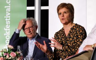 Nicola Sturgeon with Henry McLeish at a Wigtown Book Festival event