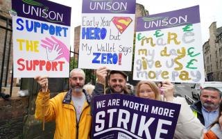 School support workers, who are members of Unison, are taking strike action which has closed schools in Scotland