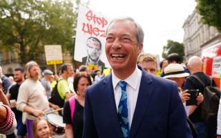 Nigel Farage pictured at an anti-Ulez protest in London