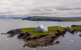 CGI has been used to depict a rocket blasting off from SaxaVord on Unst (SaxaVord/PA)