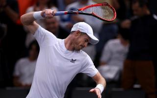 Andy Murray broke a racquet after a frustrating defeat on Monday