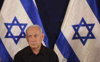 Israeli Prime Minister Benjamin Netanyahu attends a press conference