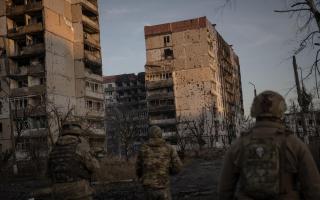 Ukrainian soldiers of the 72nd Mechanized Brigade on duty as Russian attacks on the city of Vuhledar, where a 'tank duel' is taking place between the two armies, continue in Donetsk Oblast, Ukraine