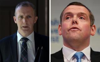 Douglas Ross (right) continued to talk about Michael Matheson at FMQs