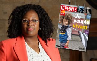 Assa Samake-Roman and, inset, the 'Living People' front page