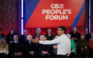 Rishi Sunak speaks to audience members at the GB News People's Forum