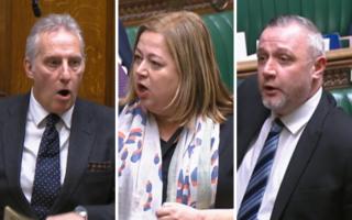 From left: DUP MP Ian Paisley, SNP MP Kirsten Oswald, and SNP MP Steven Bonnar