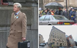 Oscar winner Colin Firth has been spotted filming in Glasgow