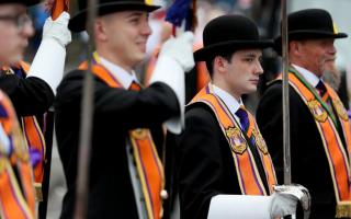 The Orange Order gathering took place in the town hall after councillors blocked plans for a march