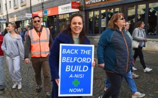 Kate Forbes led marchers through Fort William in support of a new Belford Hospital