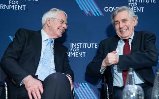 Former prime minister John Major (left) and former prime minister Gordon Brown at the launch of the final report of the Institute for Government's year-long Commission on the Centre of Government.