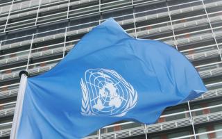 The United Nations flag flies outside its German headquarters in Bonn