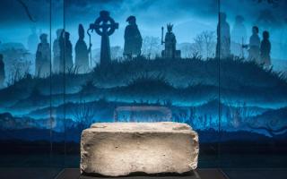 The Stone of Destiny on display at the new Perth Museum, ahead of the opening to the public on March 30