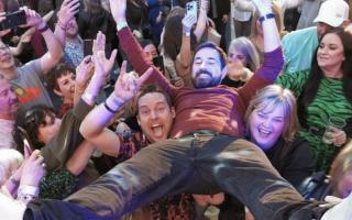 Martin Compston was crowd surfing with crowds at the Barras over the weekend