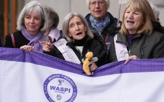 Waspi women met the First Minister whilst demonstrating outside Holyrood on Thursday