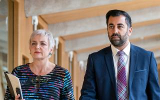 First Minister Humza Yousaf and Justice Secretary Angela Constance photographed at Holyrood