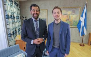 Humza Yousaf and Owen Jones pictured in March at Holyrood