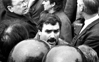 Freddie Scappaticci pictured at the 1987 funeral of IRA man Larry Marley
