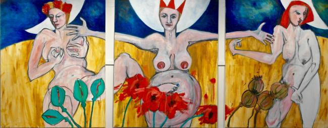Karen Strang’s triptych Maiden, Mother, Crone