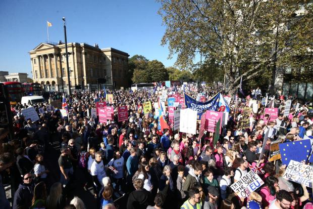 Anti-Brexit campaigners took part in the People's Vote March for the Future in London in October