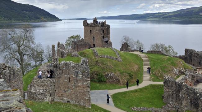Urquhart Castle is adjacent monster-viewing spot Loch Ness