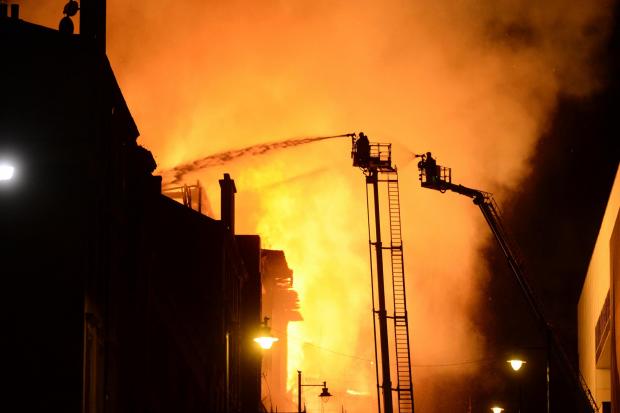 The National: Firefighters battle a blaze at Glasgow School of Art in June, 2018, four years after the building was badly damaged by fire in May, 2014