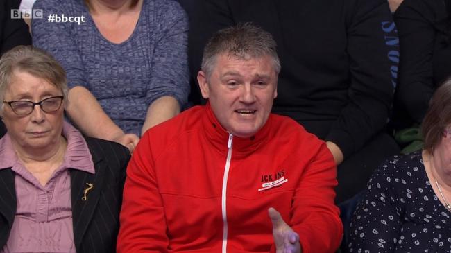 Unionist audience member Billy Mitchell issued a warning to the BBC