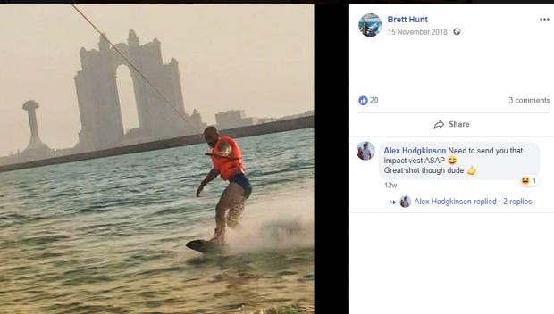 The National: A screenshot from Hunt's social media as he enjoys the sun