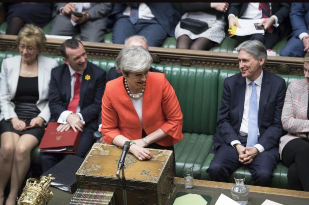 The National: Theresa May didn't hang around in the Commons after telling a blatant lie about the indyref mandate