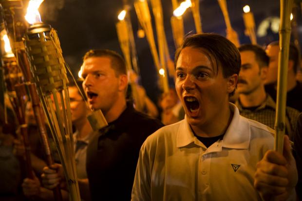 The National: Alt-right activists marching in Charlottesville in 2017