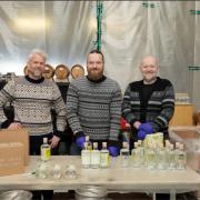 Faer Isles Distillery managing director and co-founder Dánial Hoydal, head distiller Bjarni Lamhauge, and
founder and distillery manager Bogi Karbech Mouritsen